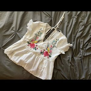 🍹SHEIN Linen/Embroidered Shirt🍹